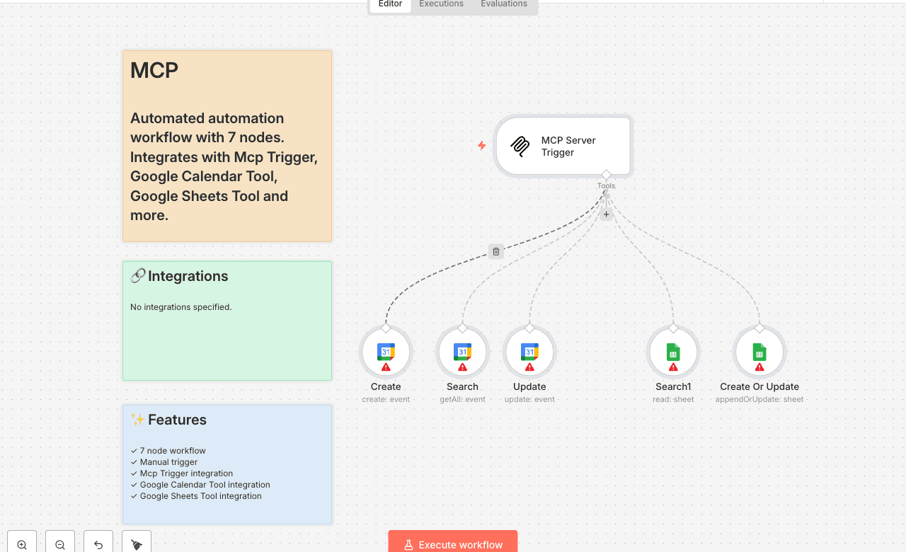 MCP Server with Google Calendar & Sheets