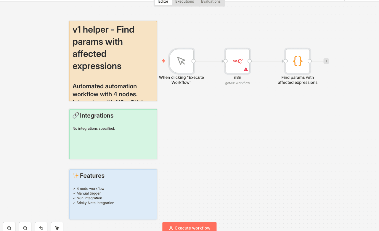 v1 helper - Find params with affected expressions
