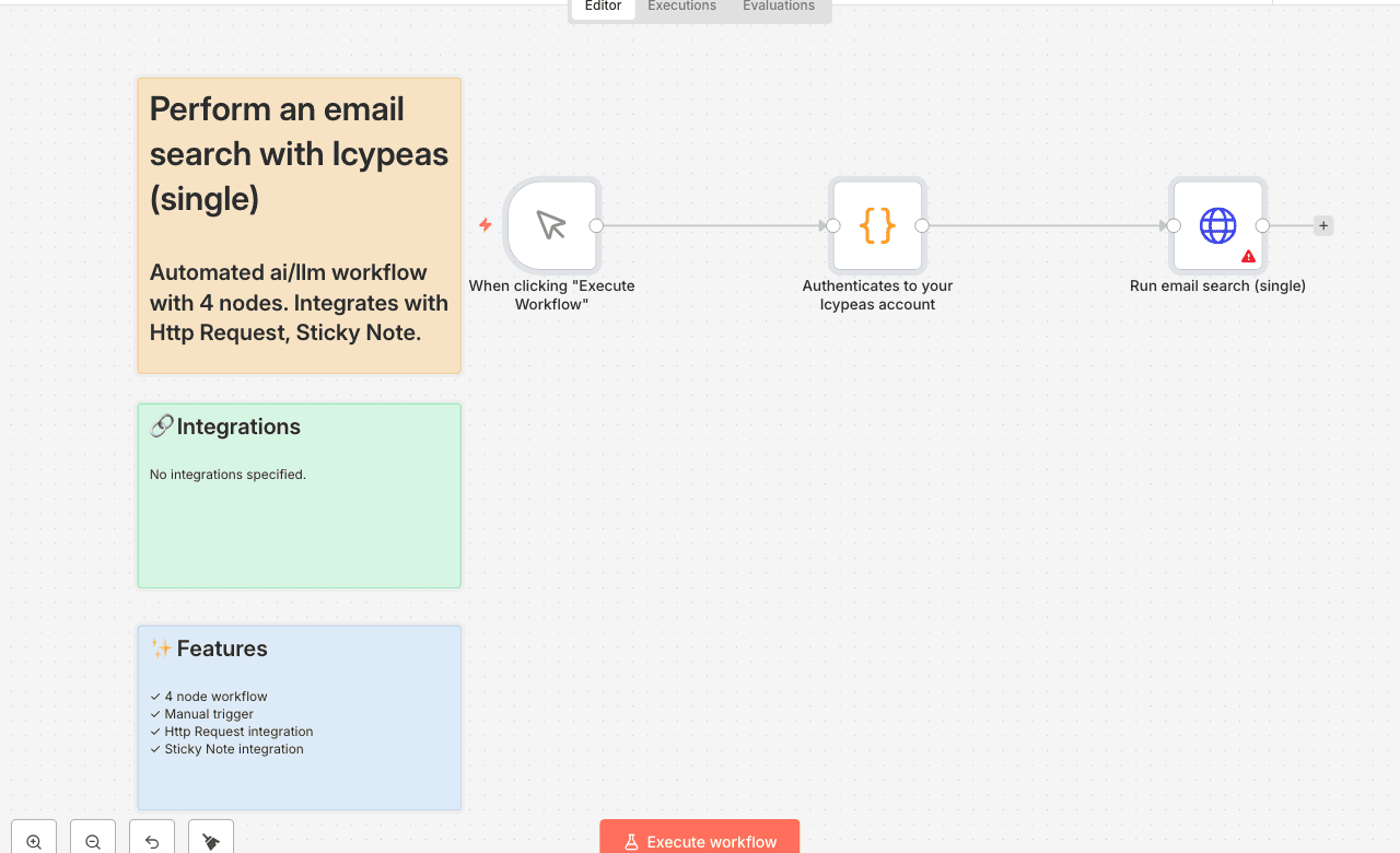 Perform an email search with Icypeas (single)
